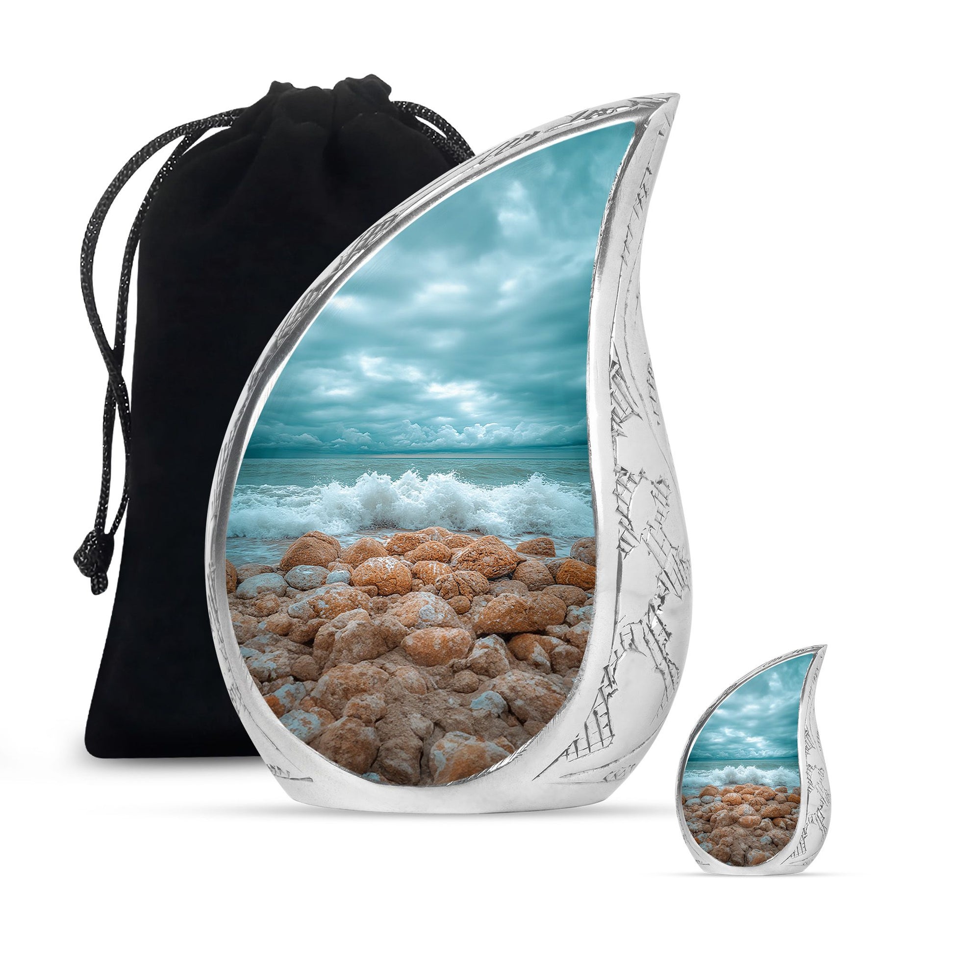 Sea Theme Large Urn With 1 Keepsake Urn