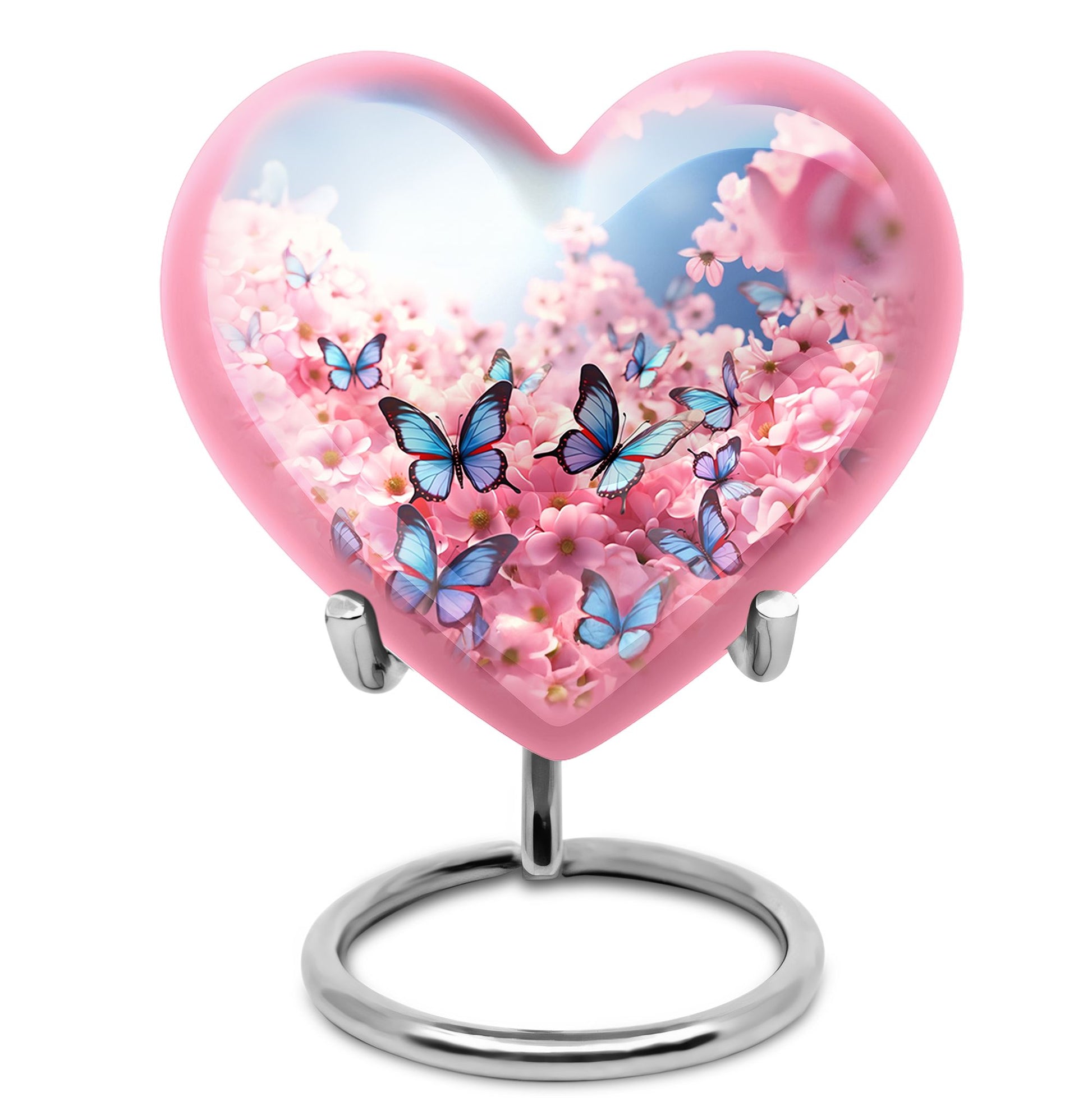 Blue Butterfly Meadow- Butterfly Urn Teardrop Shape Urn For Ashes