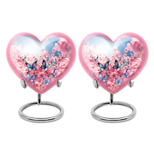Blue Butterfly Meadow- Butterfly Urn Teardrop Shape Urn For Ashes
