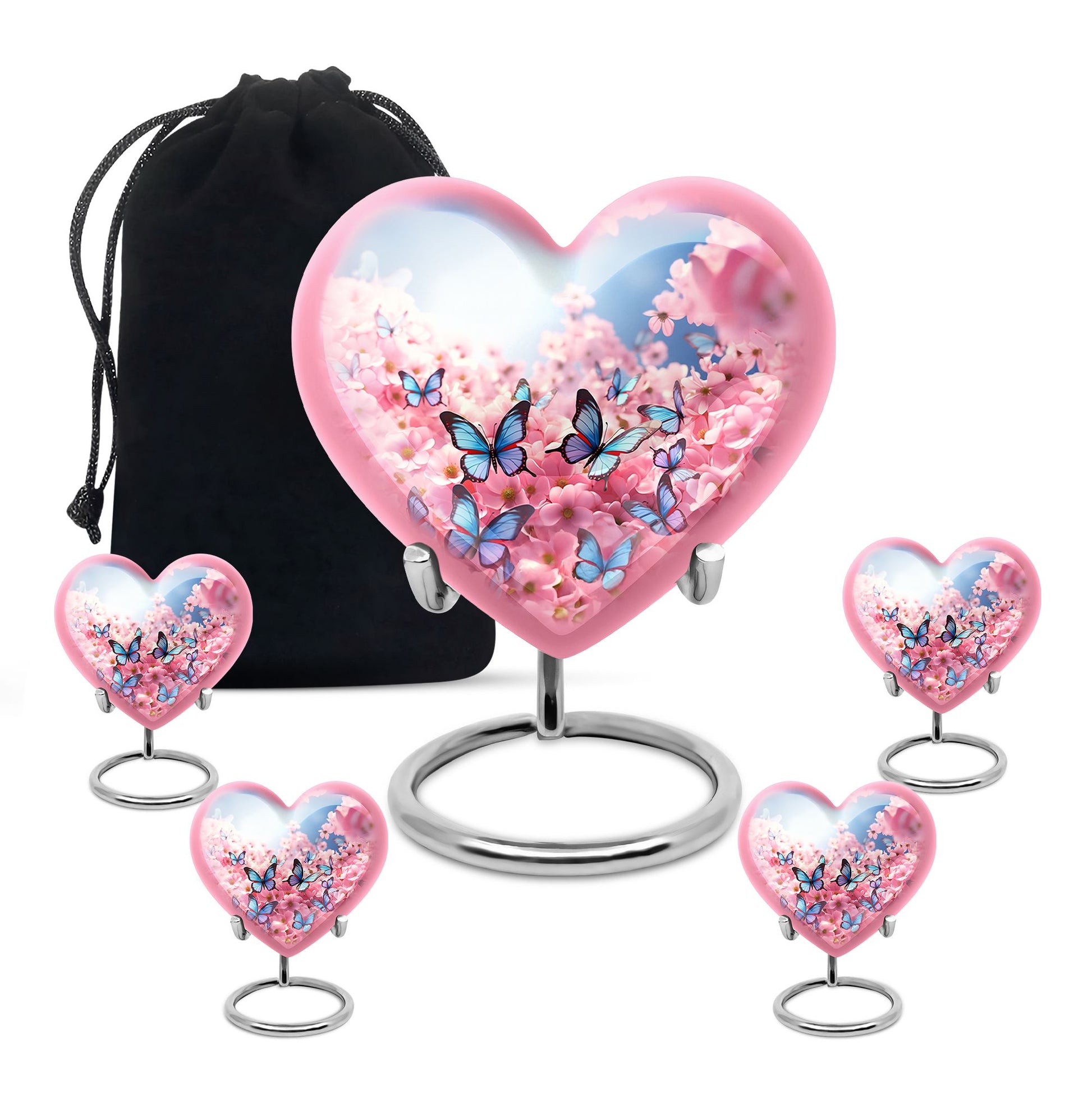 Blue Butterfly Meadow- Butterfly Urn Teardrop Shape Urn For Ashes