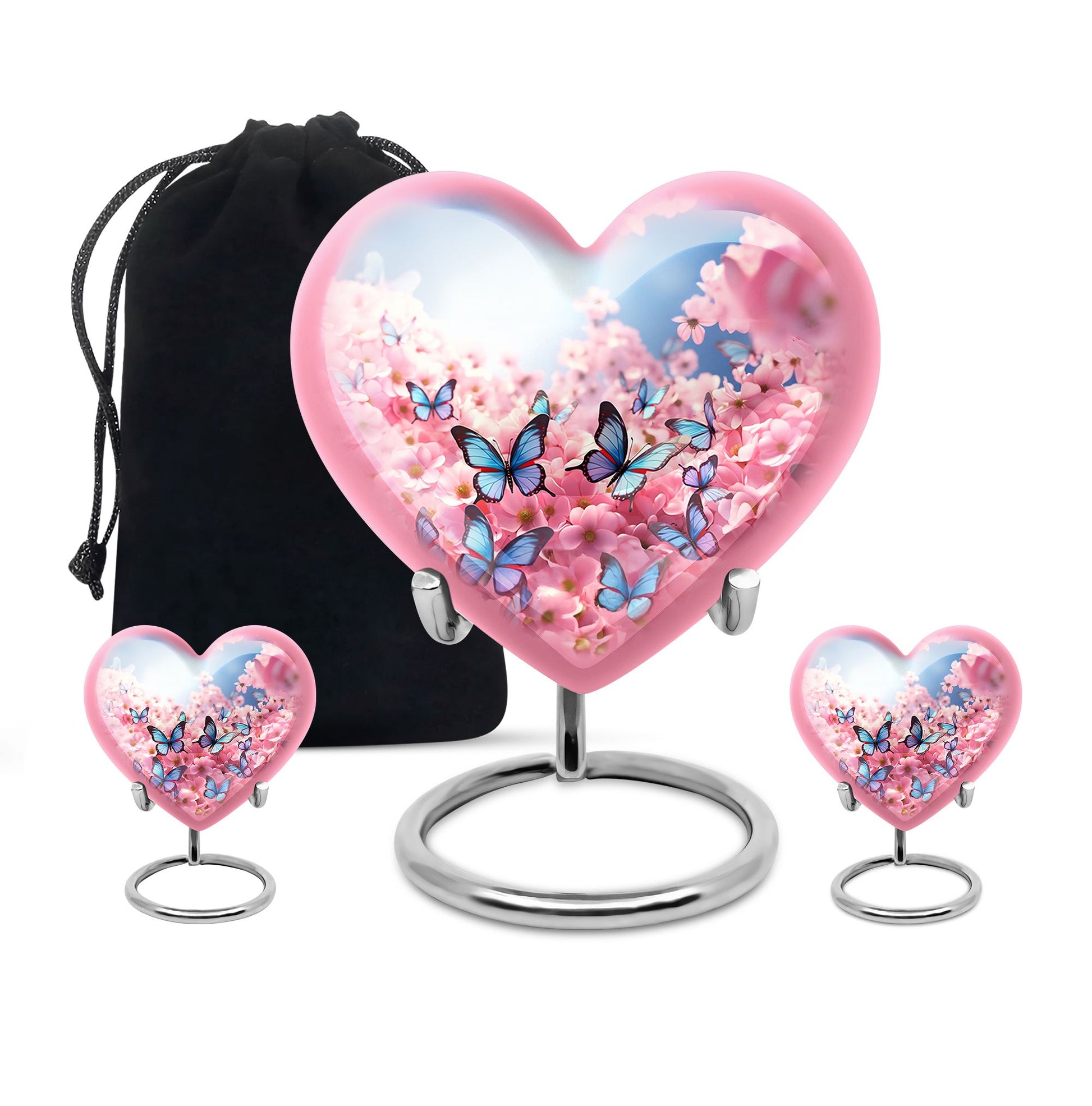 Blue Butterfly Meadow- Butterfly Urn Teardrop Shape Urn For Ashes