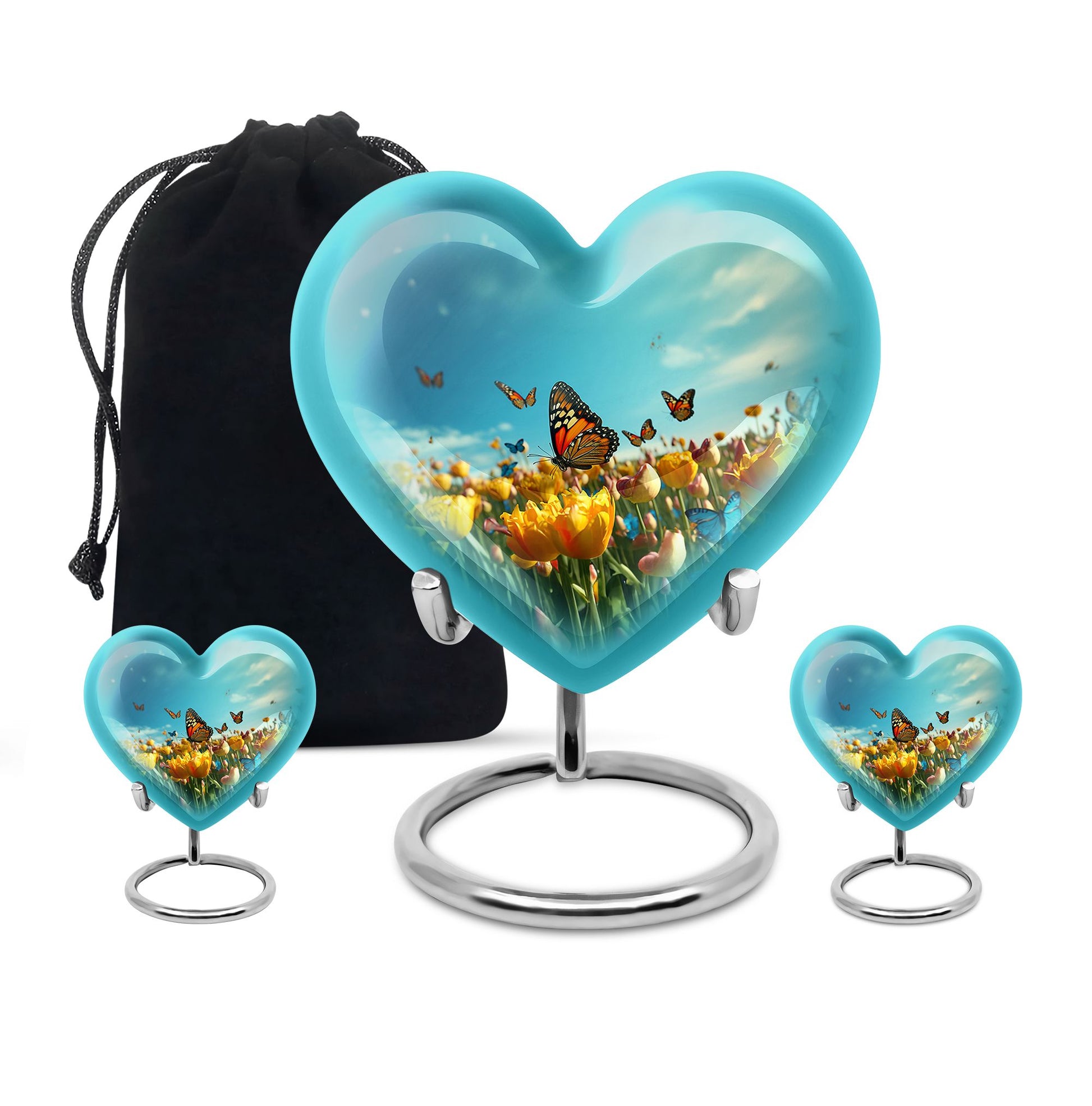 Heart Shape Butterfly Urn Large Urn With 2 Keepsake Urn