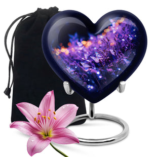 Purple Butterfly Meadow- Butterfly Urn Teardrop Urn For Ashes