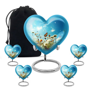 Heart Shape Butterfly Urn Large Urn With 4 Keepsake Urn
