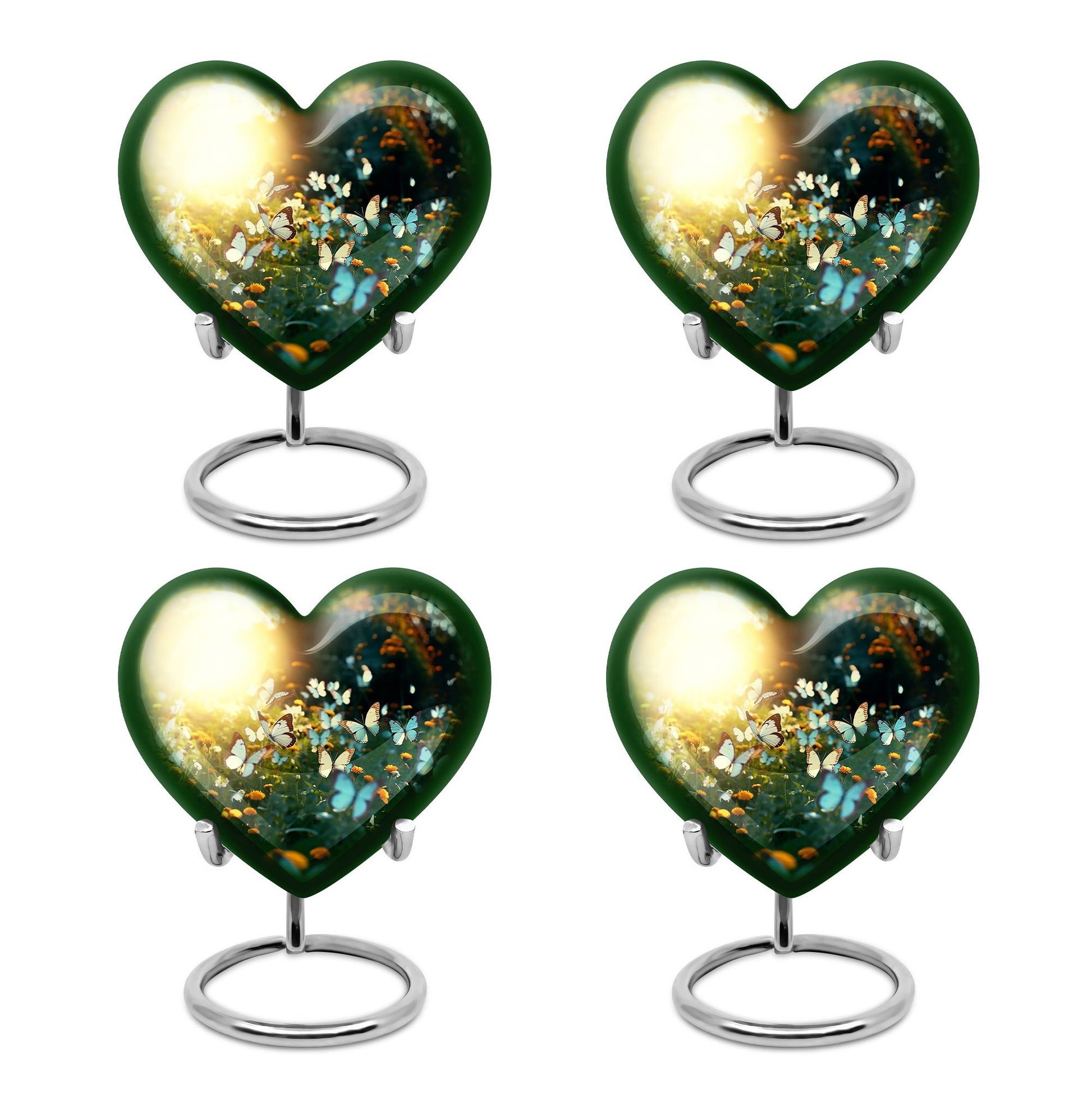Butterflies Fly In A Meadow Large Teardrop Urn For Ashes