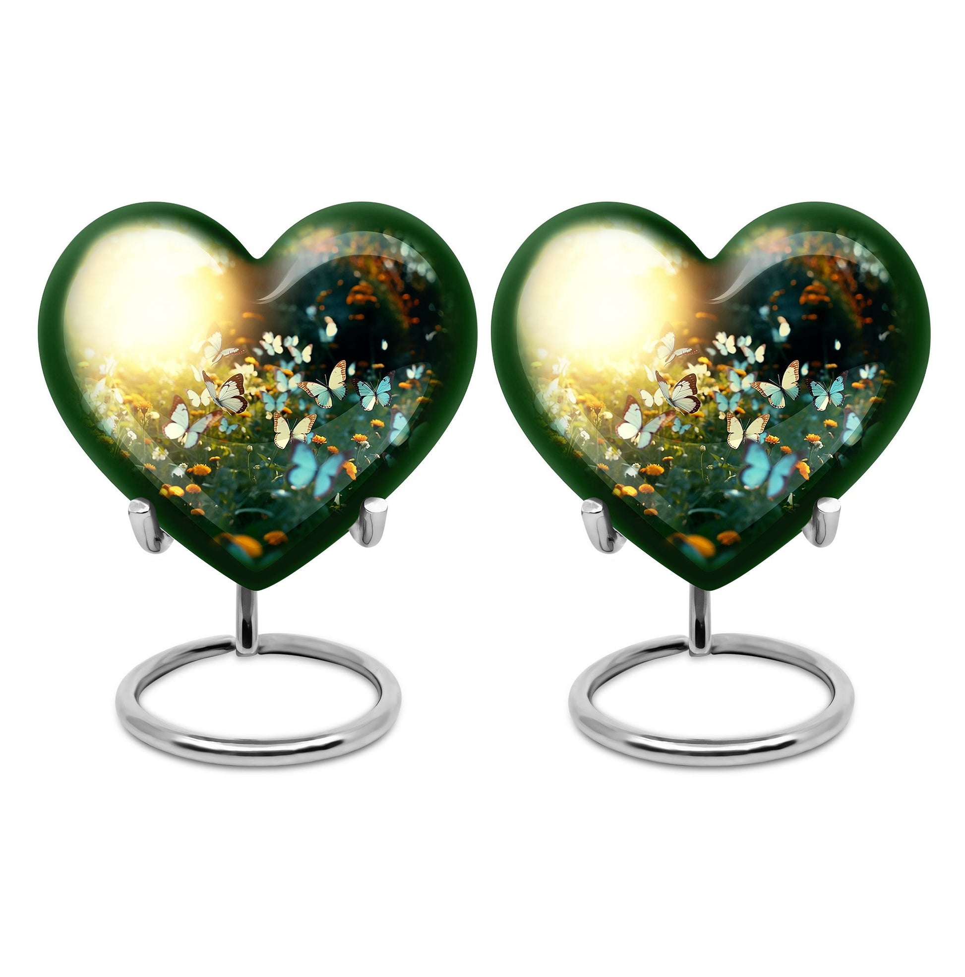 Butterflies Fly In A Meadow Large Teardrop Urn For Ashes