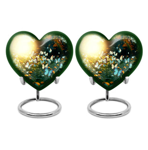 Butterflies Fly In A Meadow Large Teardrop Urn For Ashes
