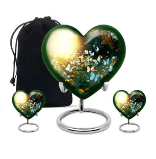Butterflies Fly In A Meadow Large Teardrop Urn For Ashes