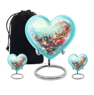 Colorful Butterflies Fly In A Meadow Teardrop Shaped Urns For Ashes