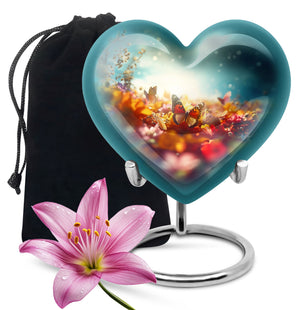 Colorfull Butterflies- Butterfly Urn Large Teardrop Urn For Ashes
