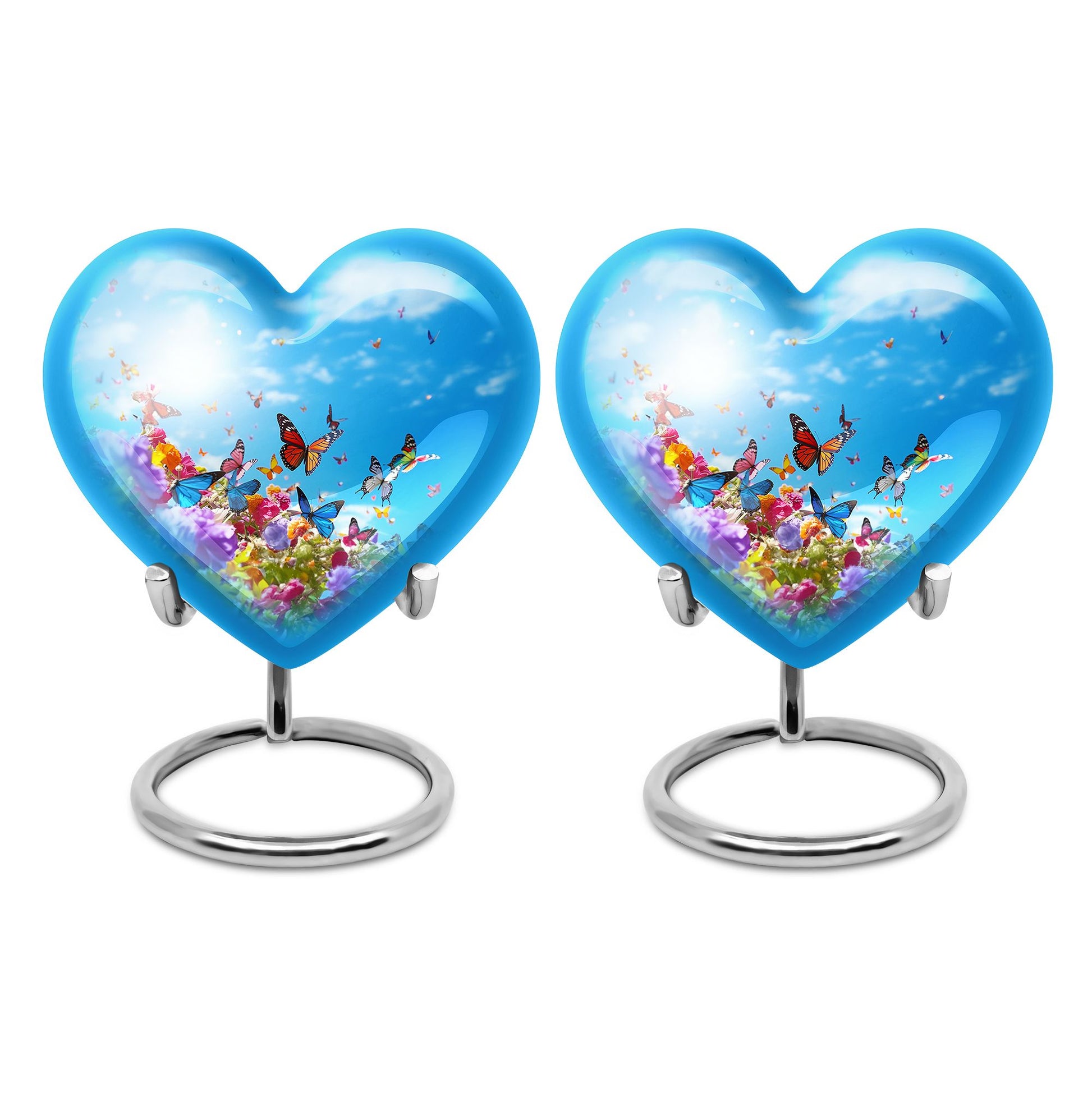 Blue Butterlies- Butterfly Urn Teardrop Cremation Urn