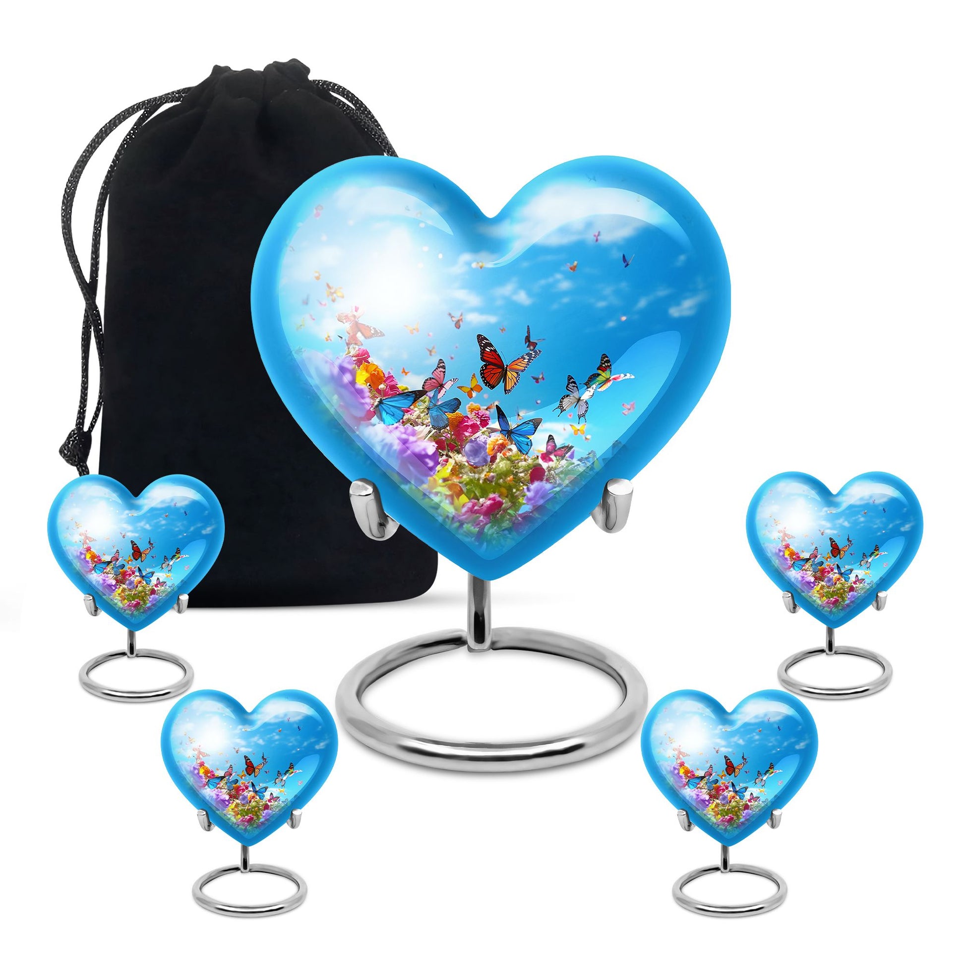 Blue Butterlies- Butterfly Urn Teardrop Cremation Urn