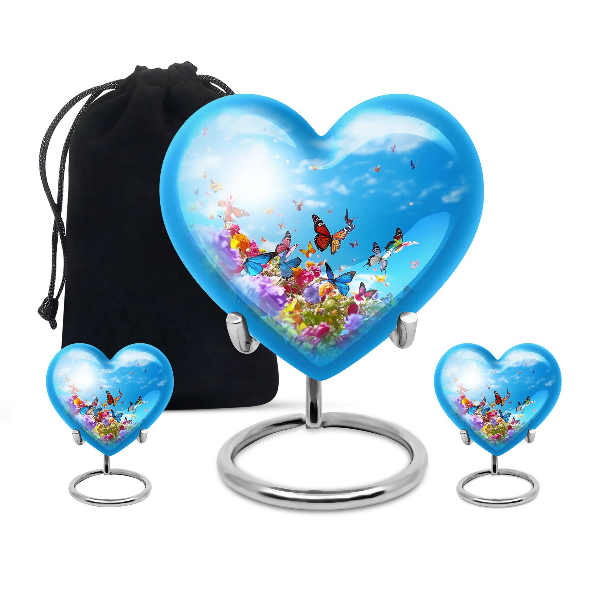 Blue Butterlies- Butterfly Urn Teardrop Cremation Urn