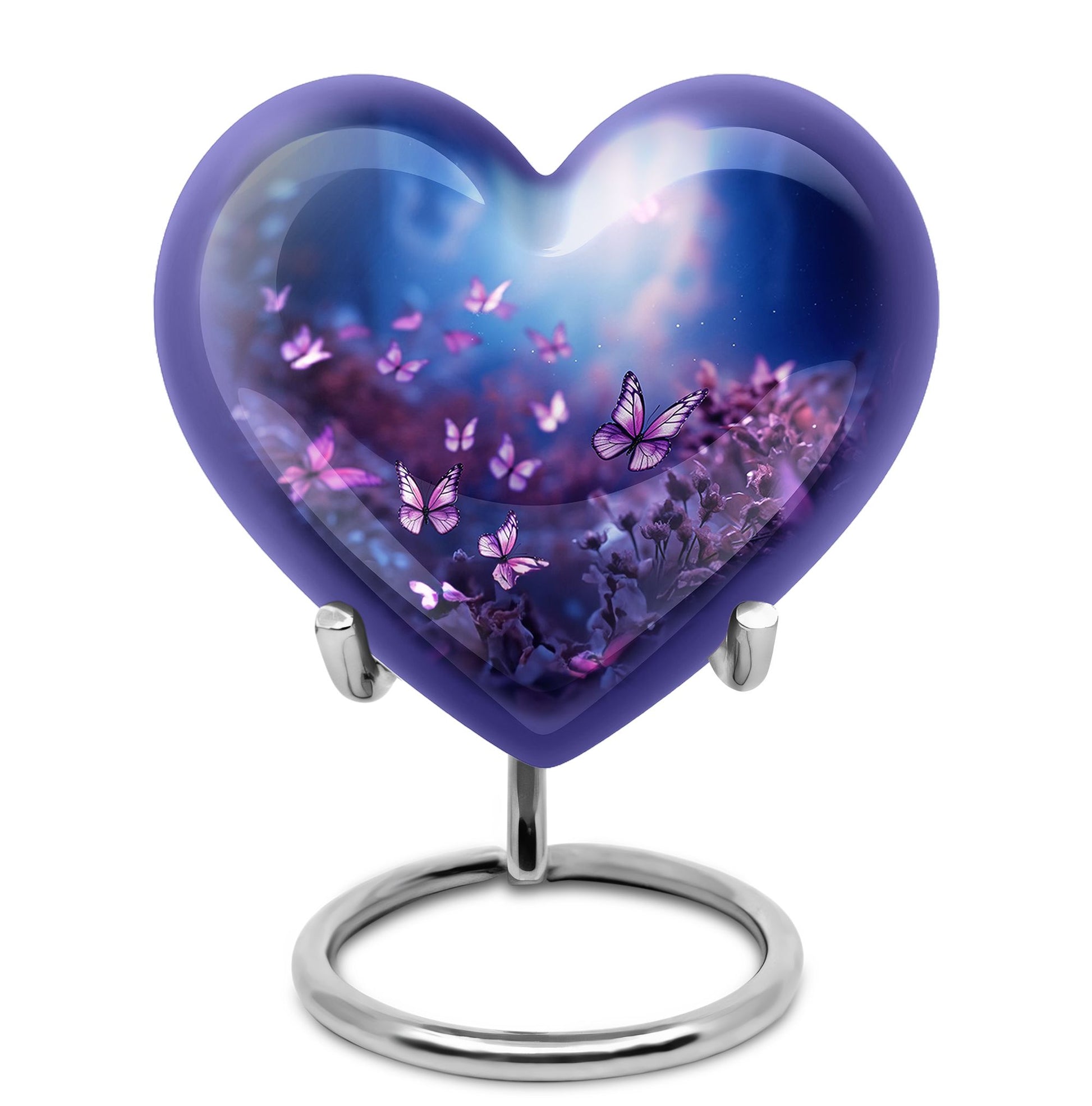 Magical Glowing Butterfly Fantasy Teardrop Cremation Urn For Ashes