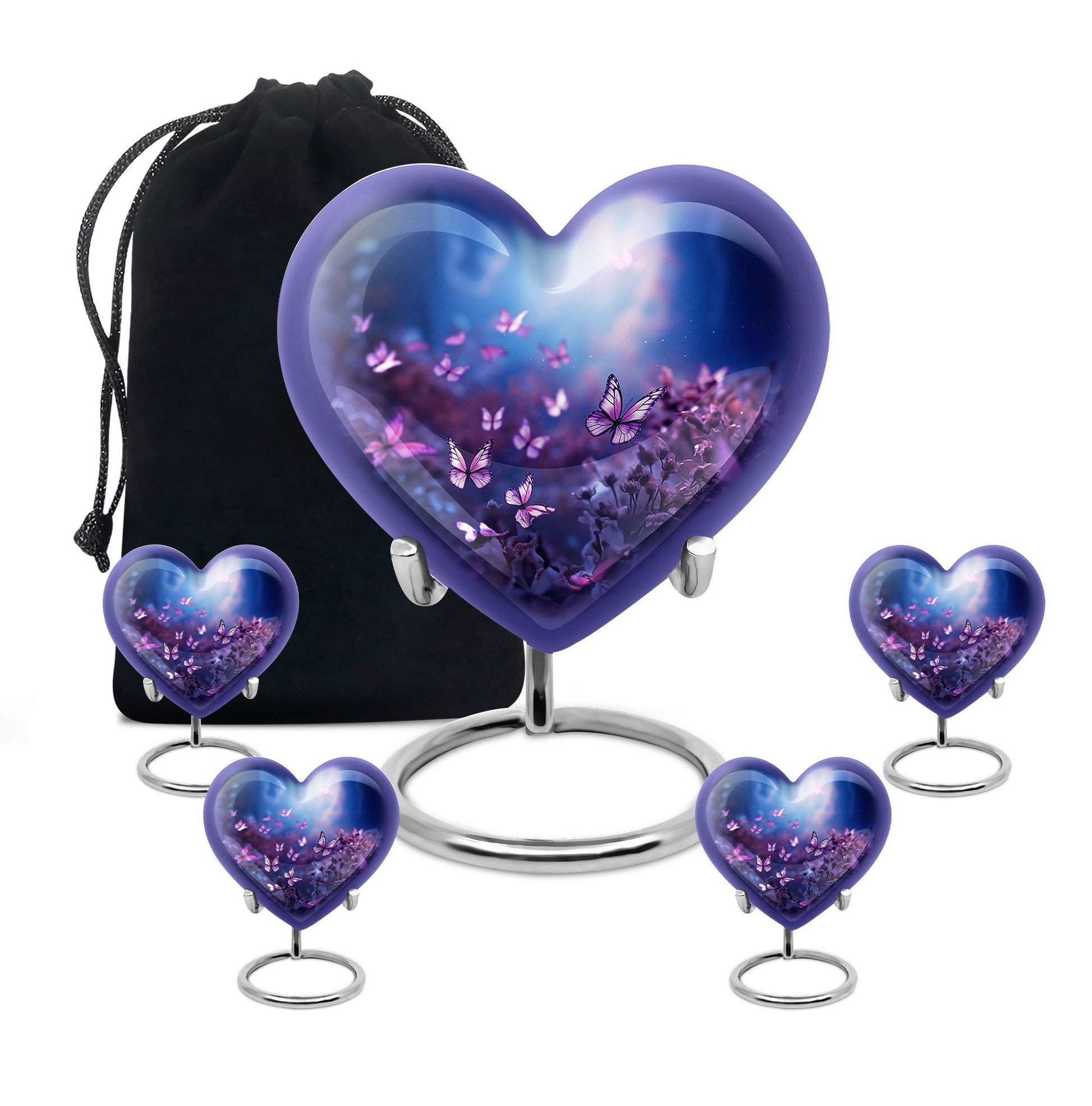 Magical Glowing Butterfly Fantasy Teardrop Cremation Urn For Ashes