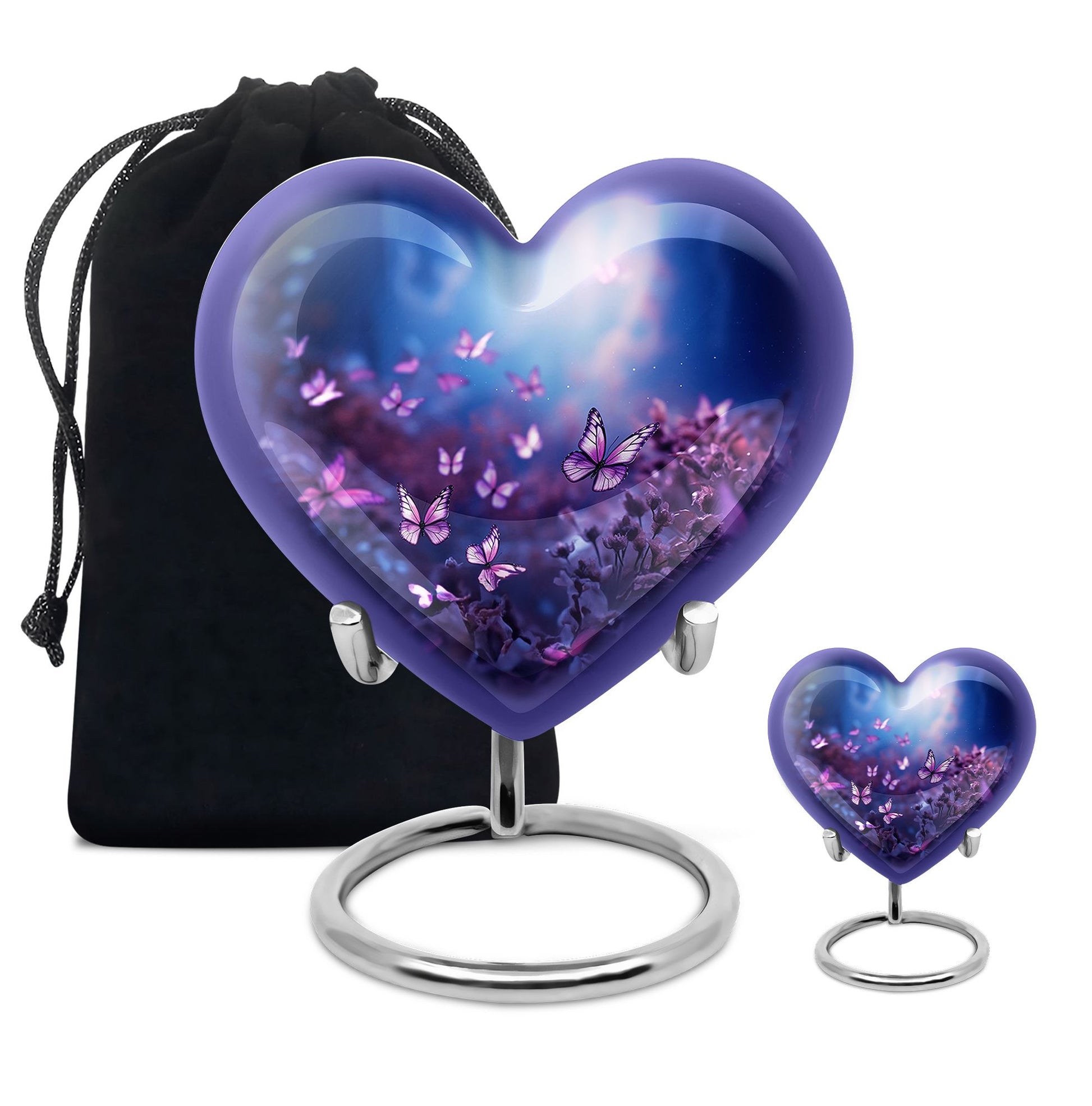 Magical Glowing Butterfly Fantasy Teardrop Cremation Urn For Ashes