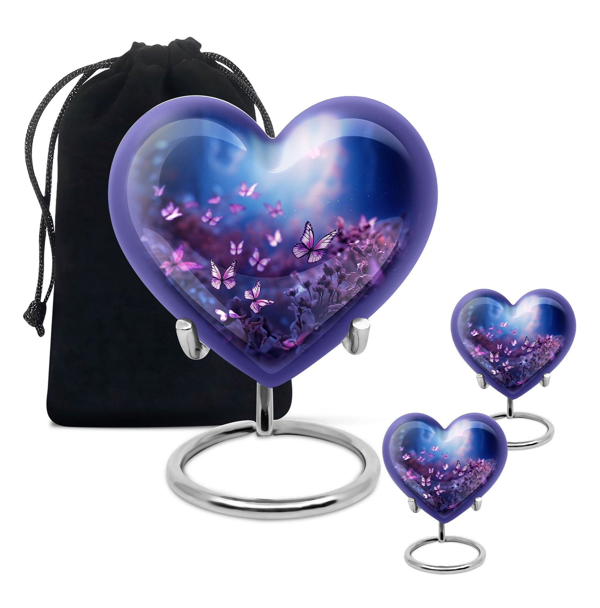 Magical Glowing Butterfly Fantasy Teardrop Cremation Urn For Ashes