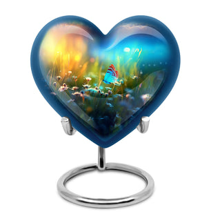 Butterflies Fly Sunset Meadow Teardrop Shaped Urns For Ashes