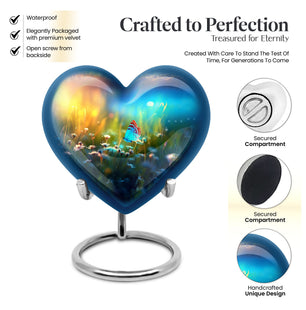 Heart Shape Butterfly Urn Keepsake 3 Inch