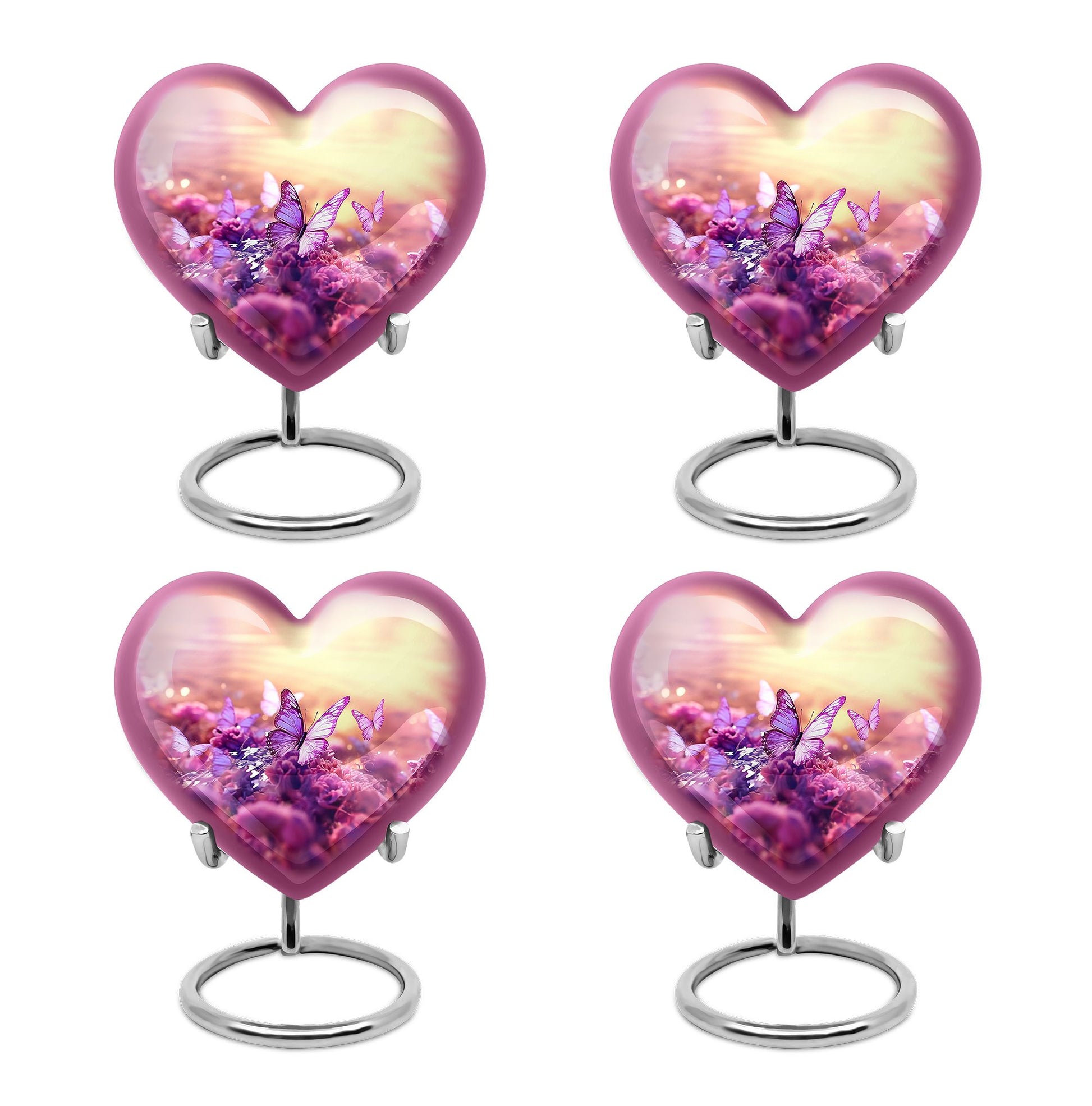 Heart Shape Butterfly Urn Keepsake Urn Pack of 4