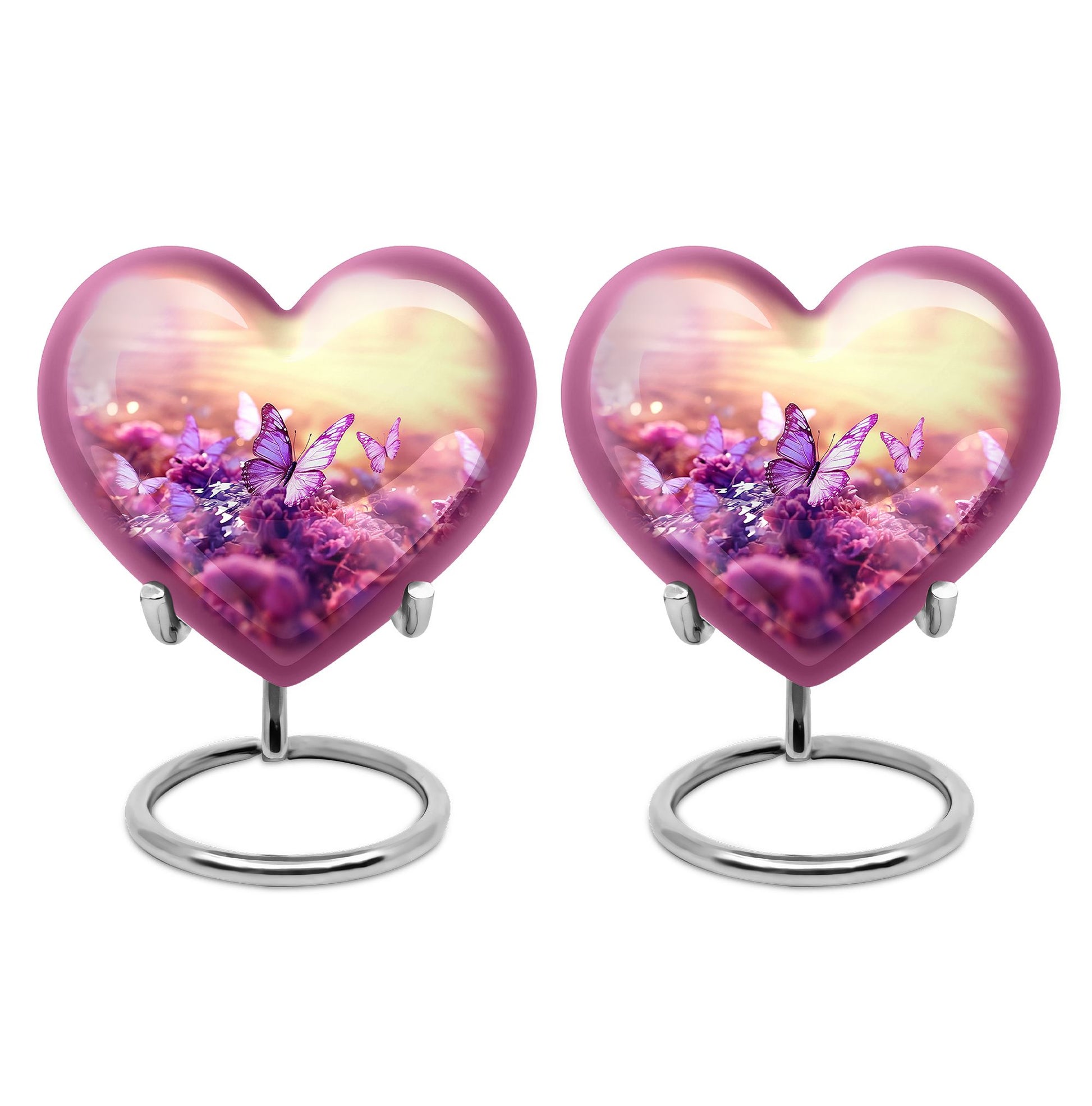 Heart Shape Butterfly Urn Keepsake Urn Pack of 2