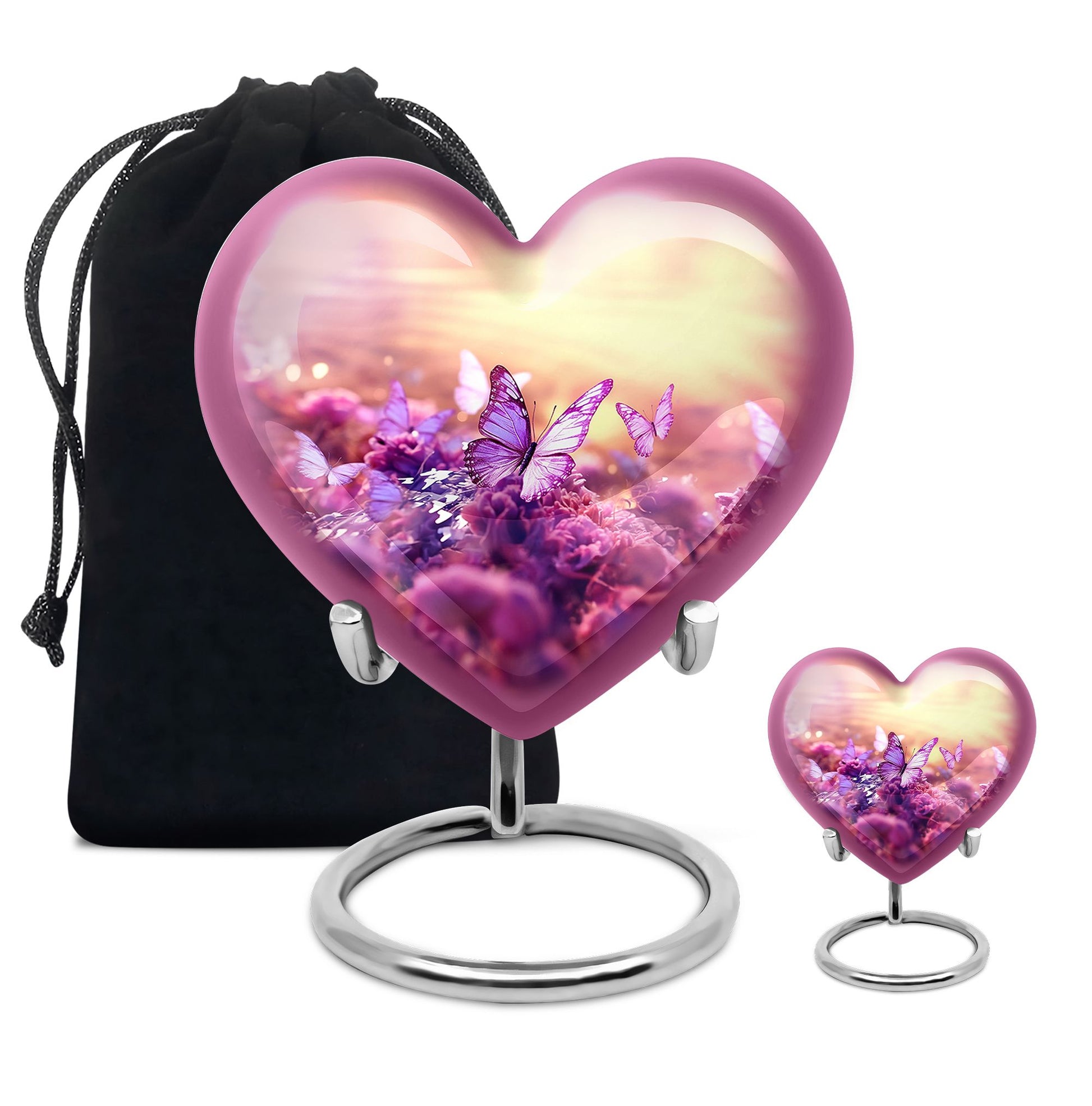 Heart Shape Butterfly Urn Large Urn With 1 Keepsake Urn