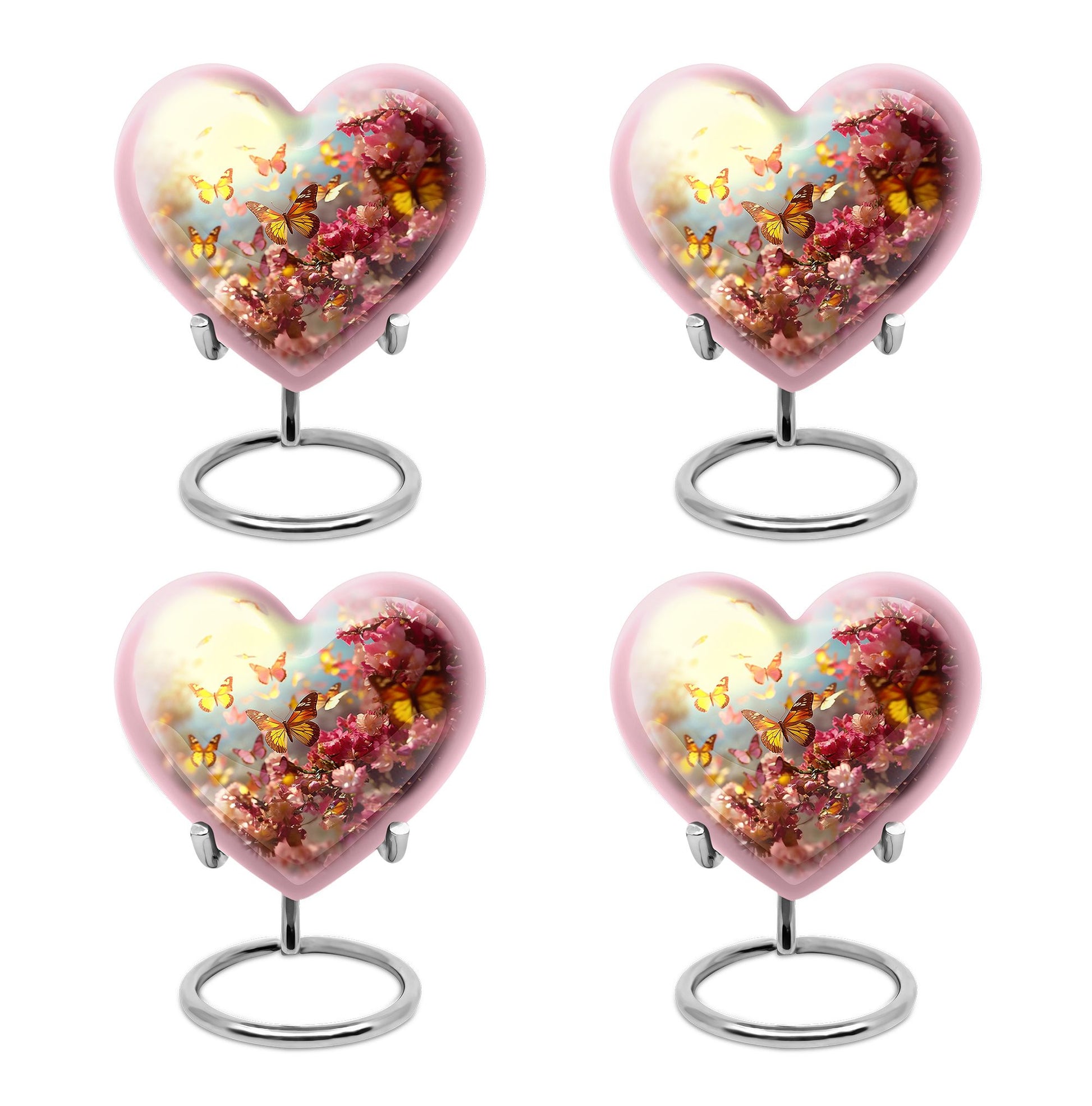 Heart Shape Butterfly Urn Keepsake Urn Pack of 4