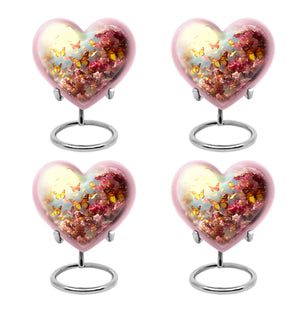 Heart Shape Butterfly Urn Keepsake Urn Pack of 4