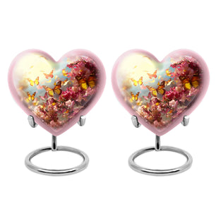 Heart Shape Butterfly Urn Keepsake Urn Pack of 2