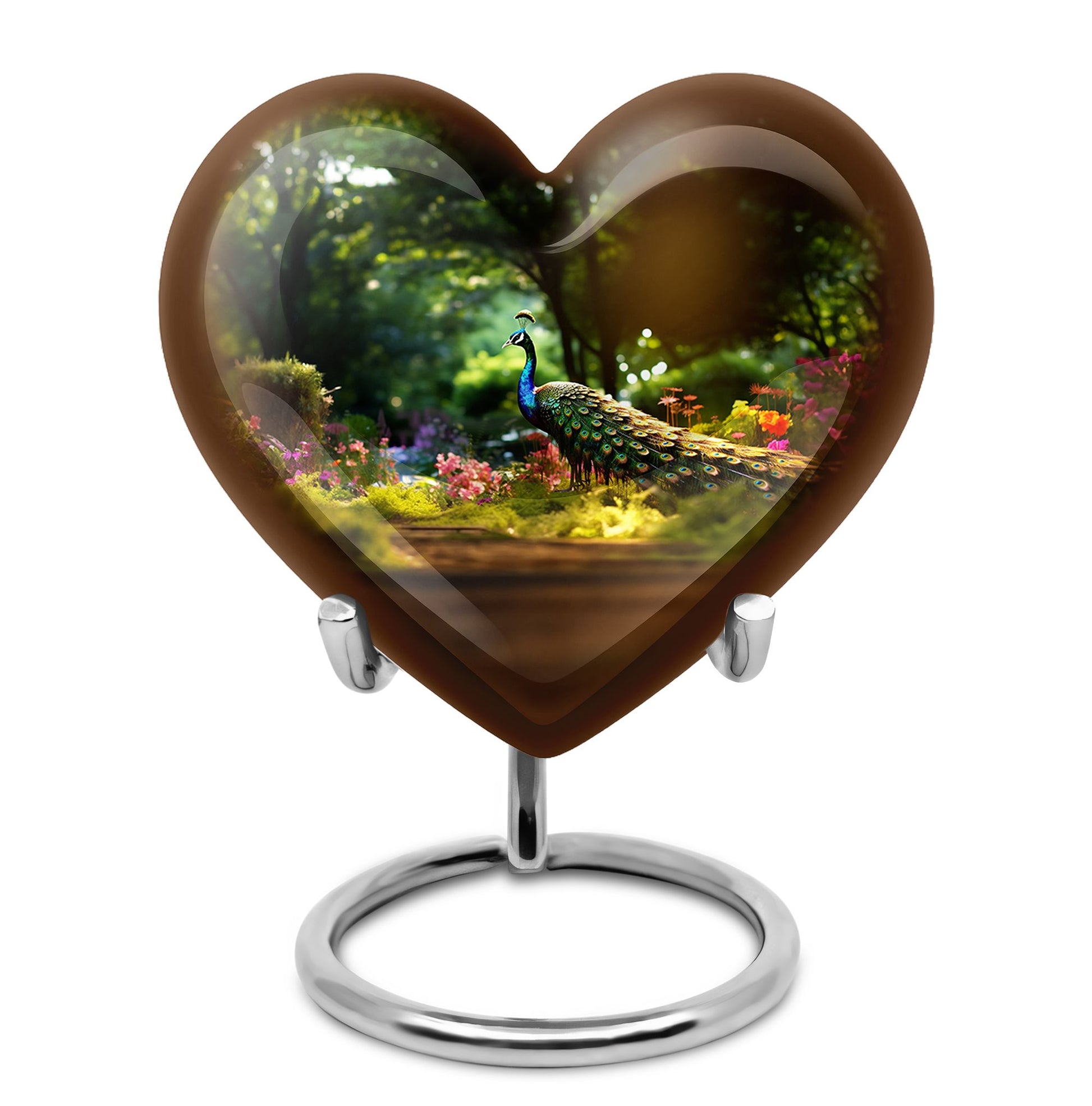 Colorfull Peacock Garden - Peacock Urn Teardrop Shaped Urns For Ashes
