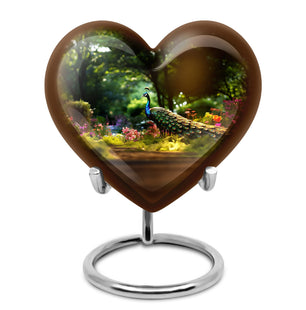 Colorfull Peacock Garden - Peacock Urn Teardrop Shaped Urns For Ashes
