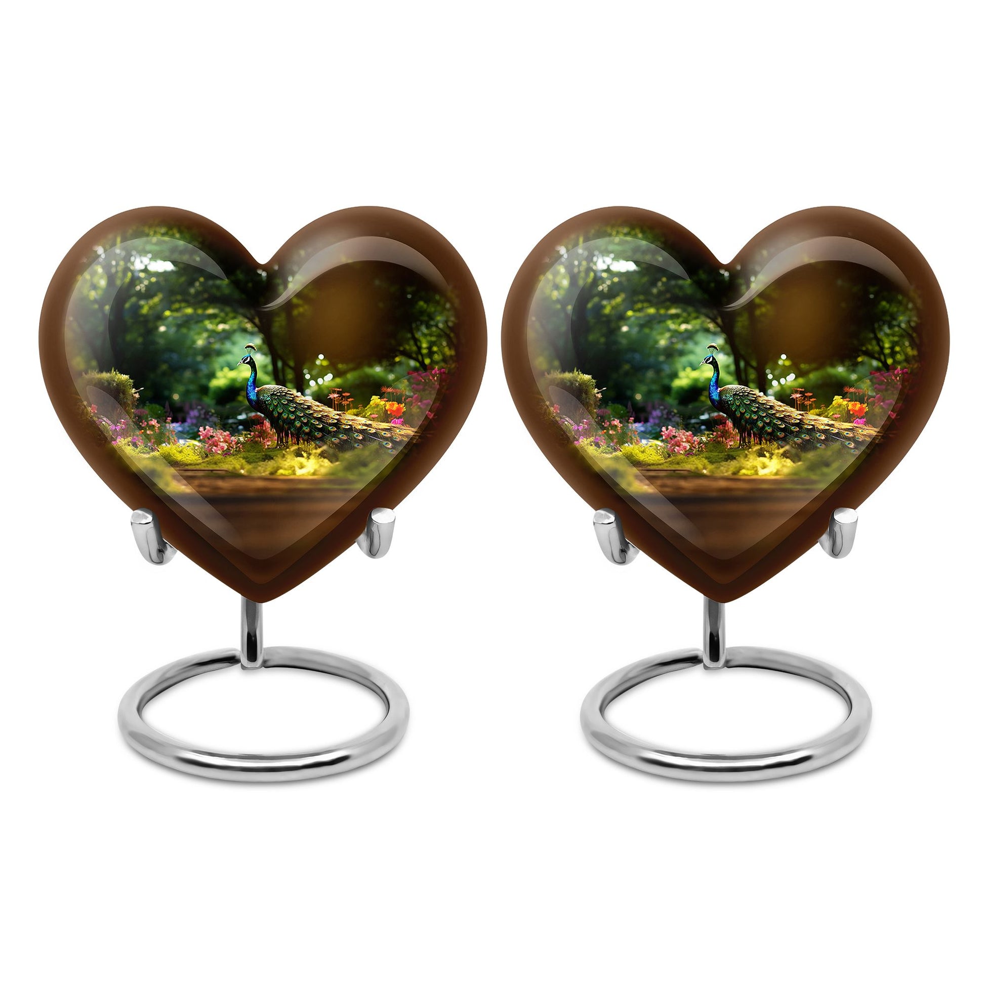 Colorfull Peacock Garden - Peacock Urn Teardrop Shaped Urns For Ashes