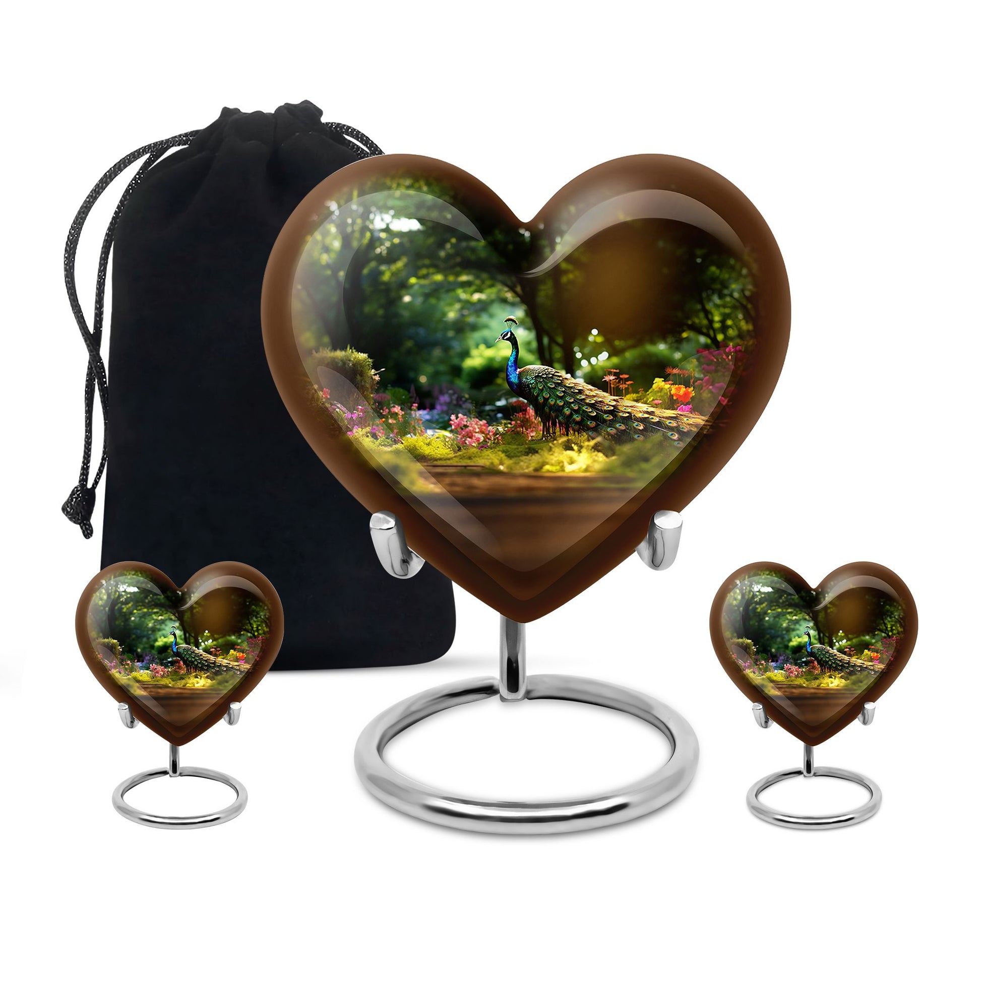 Colorfull Peacock Garden - Peacock Urn Teardrop Shaped Urns For Ashes