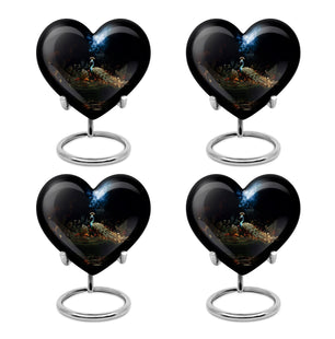 Heart Shape Peacock Urn Keepsake Urn Pack of 4