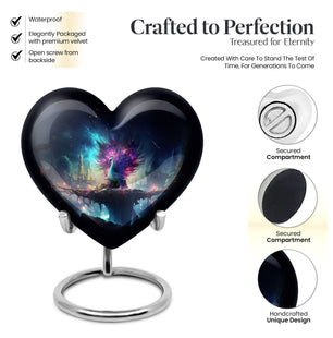 Heart Shape Peacock Urn Keepsake 3 Inch