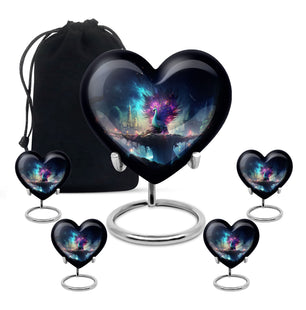 Heart Shape Peacock Urn Large Urn With 4 Keepsake Urn