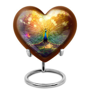 Glorious Peacock - Peacock Urn Teardrop Cremation Urn