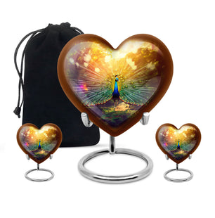 Glorious Peacock - Peacock Urn Teardrop Cremation Urn