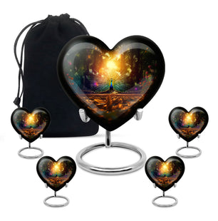 Heart Shape Peacock Urn Large Urn With 4 Keepsake Urn