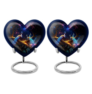 Peacock Due Face Off - Peacock Urn Teardrop Shaped Urns For Ashes