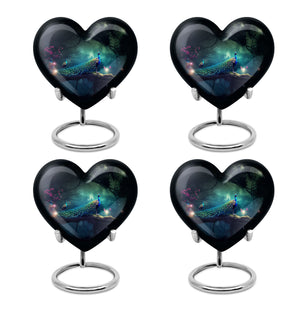 Heart Shape Peacock Urn Keepsake Urn Pack of 4