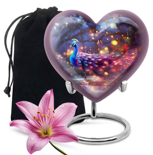 Peacock Colorfull - Peacock Urn Large Teardrop Urn For Ashes