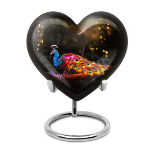 Peacock With Tale - Peacock Urn Teardrop Shaped Urns For Ashes