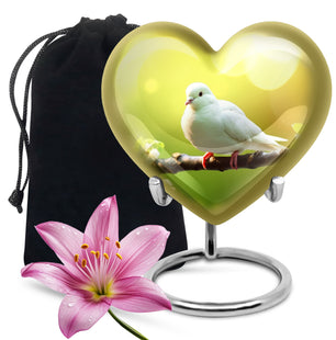 Heart Shape Dove Urn Large 10 Inch