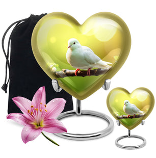 Heart Shape Dove Urn Large Urn With 1 Keepsake Urn