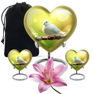 Heart Shape Dove Urn Large Urn With 2 Keepsake Urn