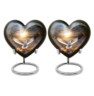 Heart Shape Dove Urn Keepsake Urn Pack of 2