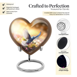 Heart Shape Dove Urn Keepsake 3 Inch