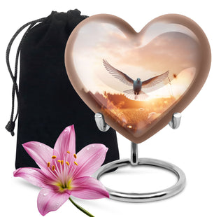 Heart Shape Dove Urn Large 10 Inch