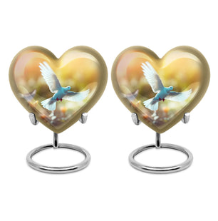Heart Shape Dove Urn Keepsake Urn Pack of 2